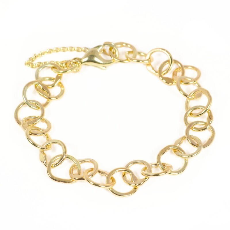 9ct Gold Original Jane Watling Fine Fused Bracelet (Hammered)