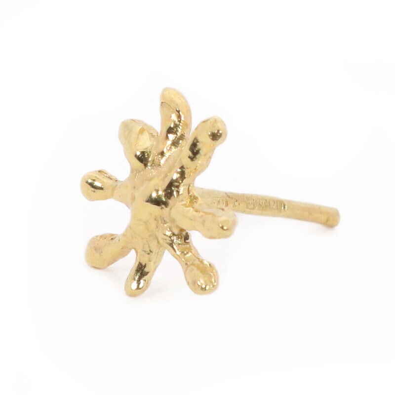 18ct Gold Coral Stud Earrings (10mm wide)