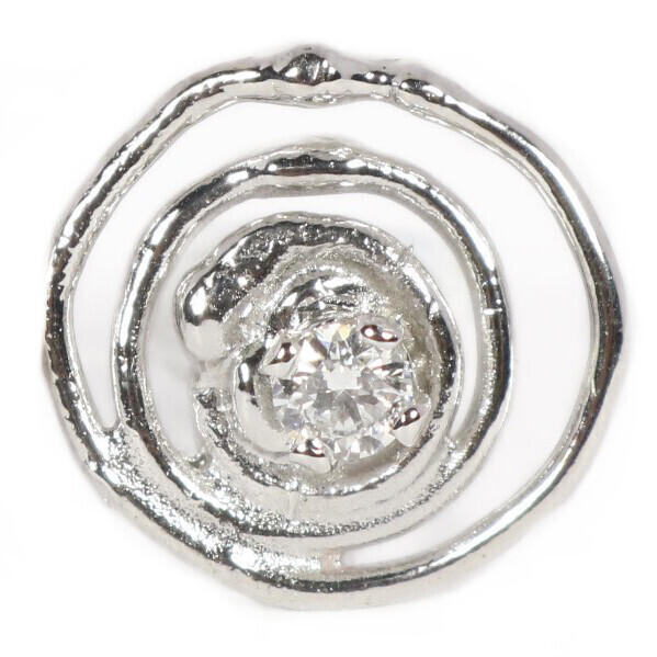 18ct White Gold Claw Set Diamond Montana Swirl Stud Earrings