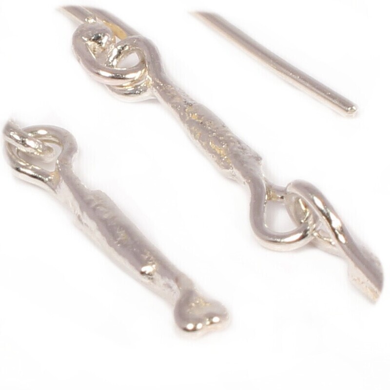Silver Double Hairpin Drop Earrings