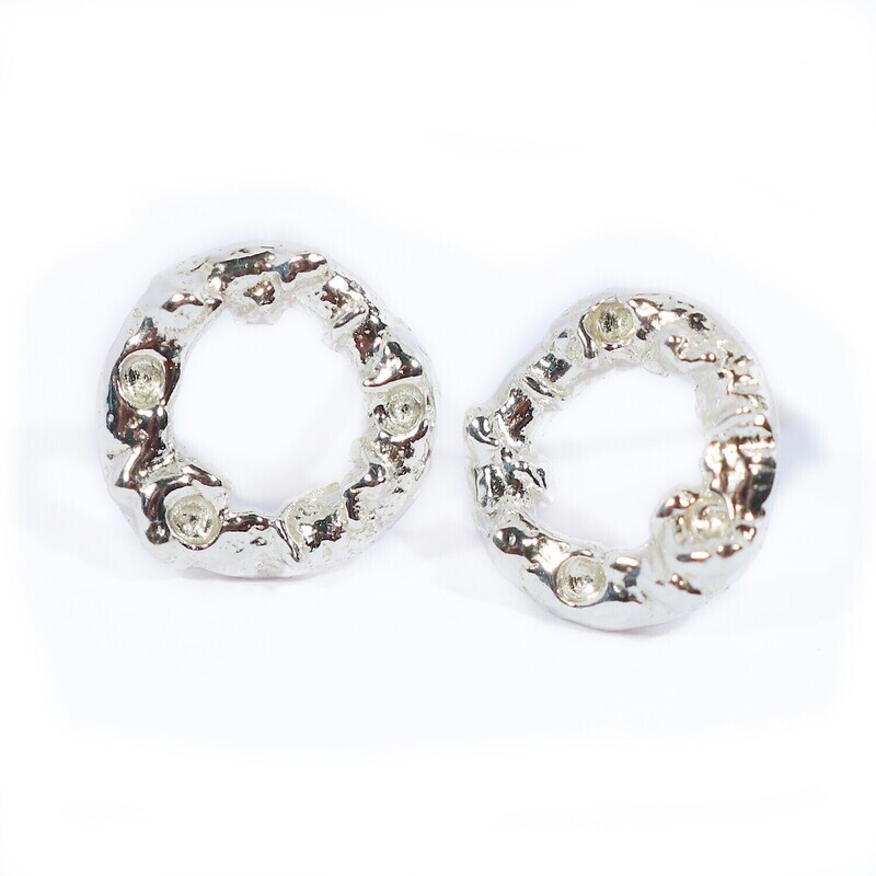 Silver Filigree Stud Earrings (9mm diameter)