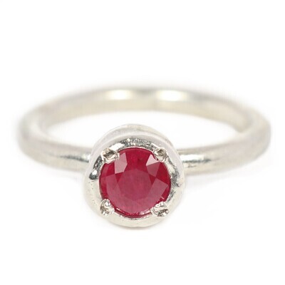 Silver 5mm Ruby Tutti Fruiti Ring