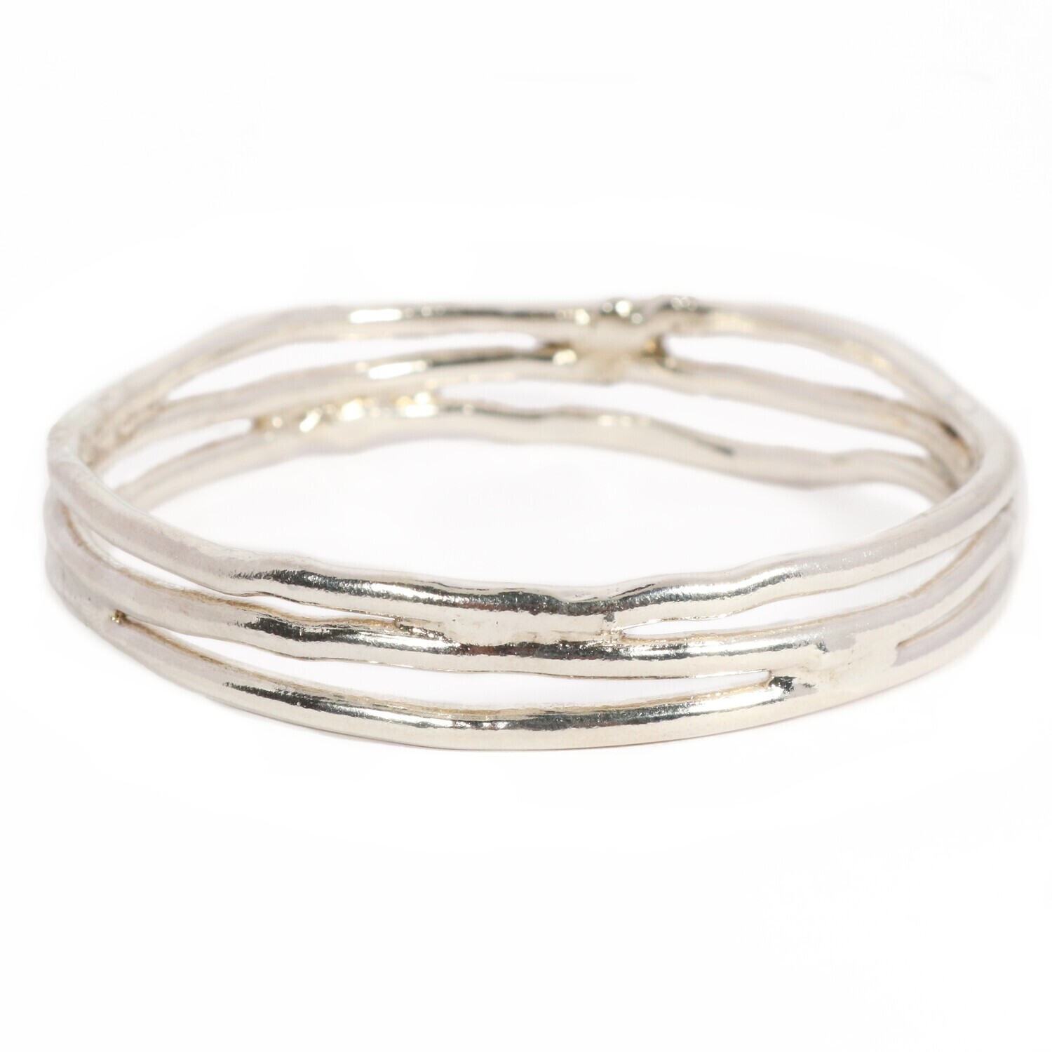 Silver Cyclone 3 Bangle