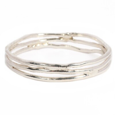 Silver Cyclone 3 Bangle