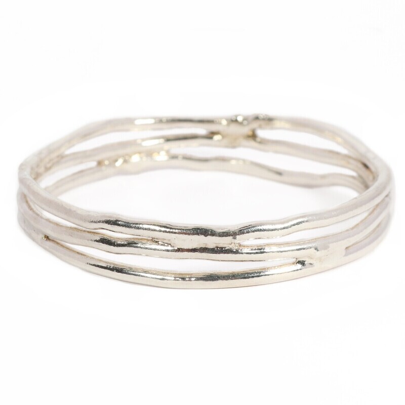 Silver Cyclone 3 Bangle