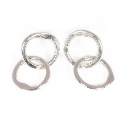 Silver Cyclone 2 Stud Earrings