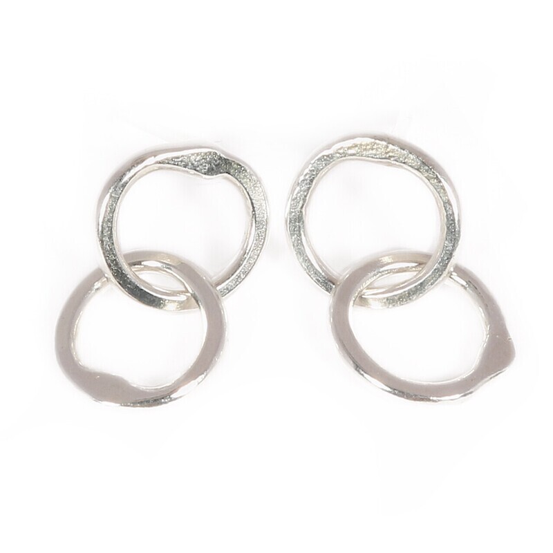 Silver Cyclone 2 Stud Earrings