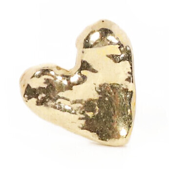 9ct Gold Heart Stud Earrings (10mm wide)