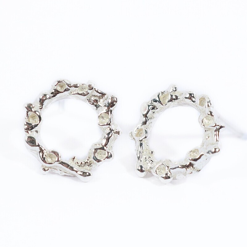 Silver Filigree Stud Earrings (13mm diameter)