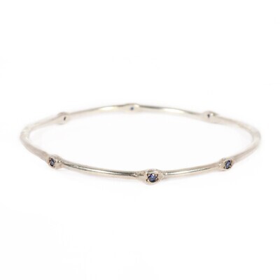 Silver Blue Sapphire Cyclone 1 Bangle