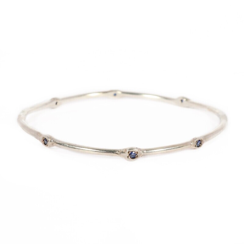 Silver Blue Sapphire Cyclone 1 Bangle
