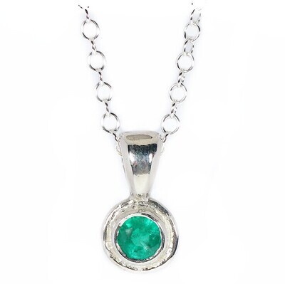 Silver Emerald Cyclone Pendant