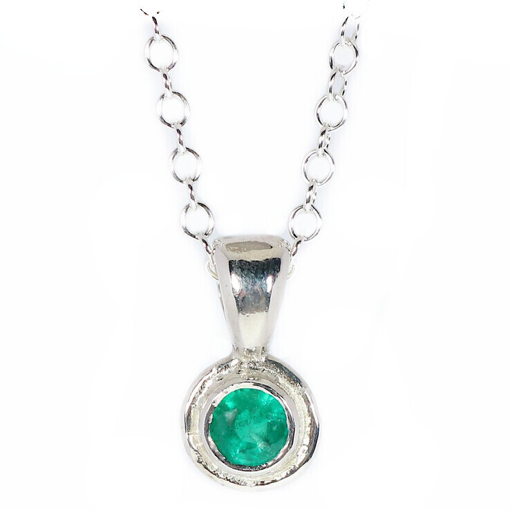 Silver Emerald Cyclone Pendant