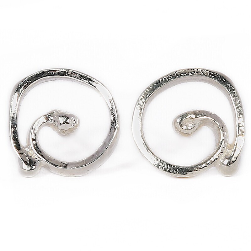 Silver Entranced Stud Earrings (12mm wide)