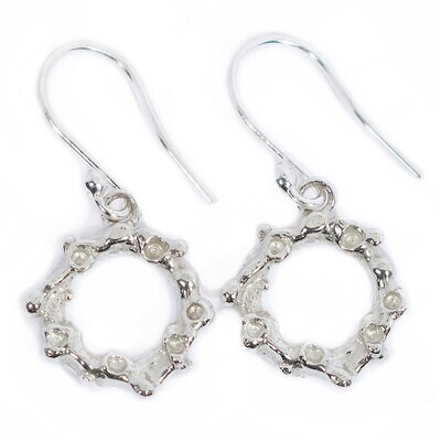 Silver Filigree Drop Earrings (13mm diameter)