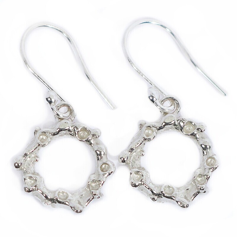 Silver Filigree Drop Earrings (13mm diameter)