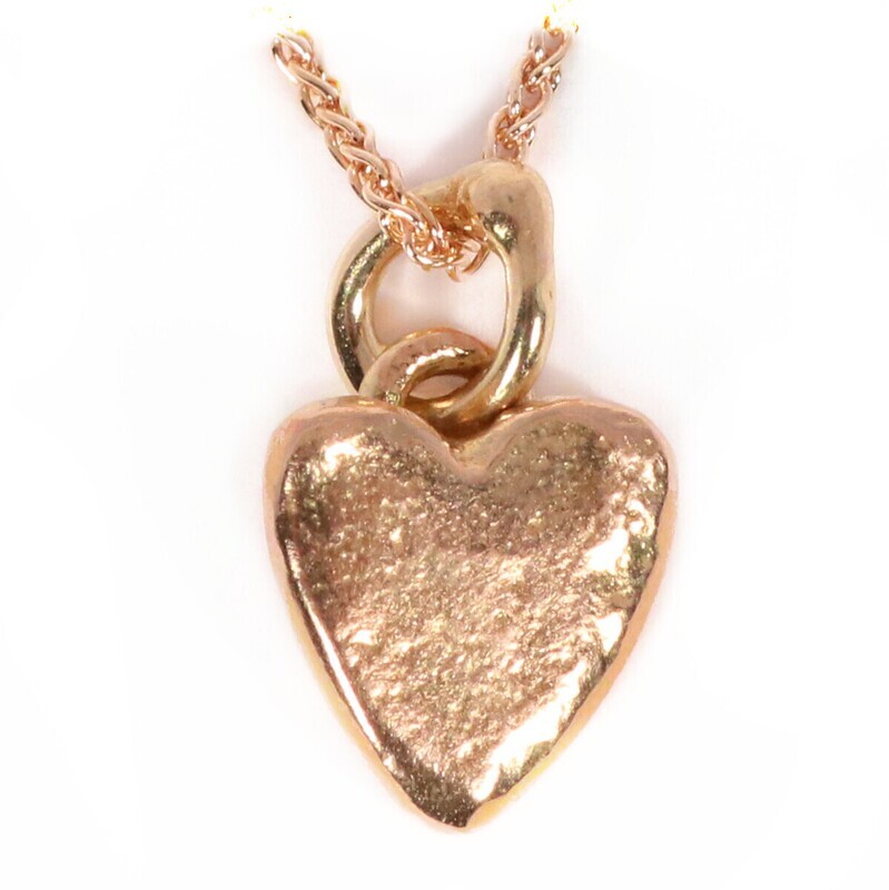 9ct Rose Gold Heart Pendant (9mm wide)