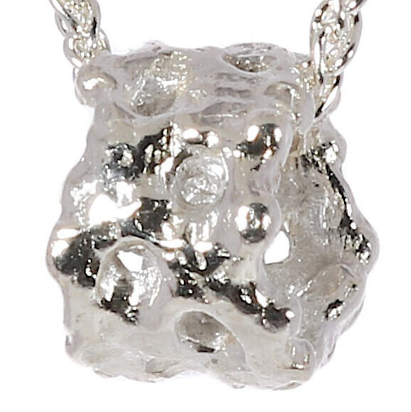 Silver Filigree Scrunchie  Pendant &amp; Chain