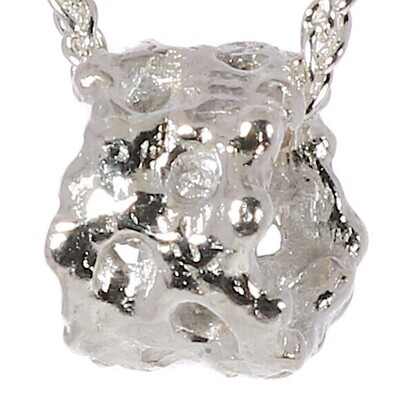 Silver Filigree Scrunchie  Pendant &amp; Chain