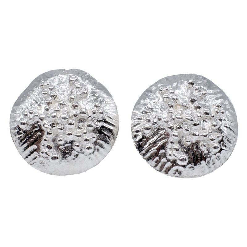 Silver Caviar Stud Earrings