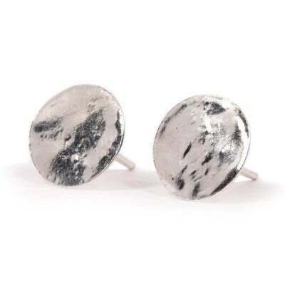 Silver Disc Stud Earrings (11mm diameter)