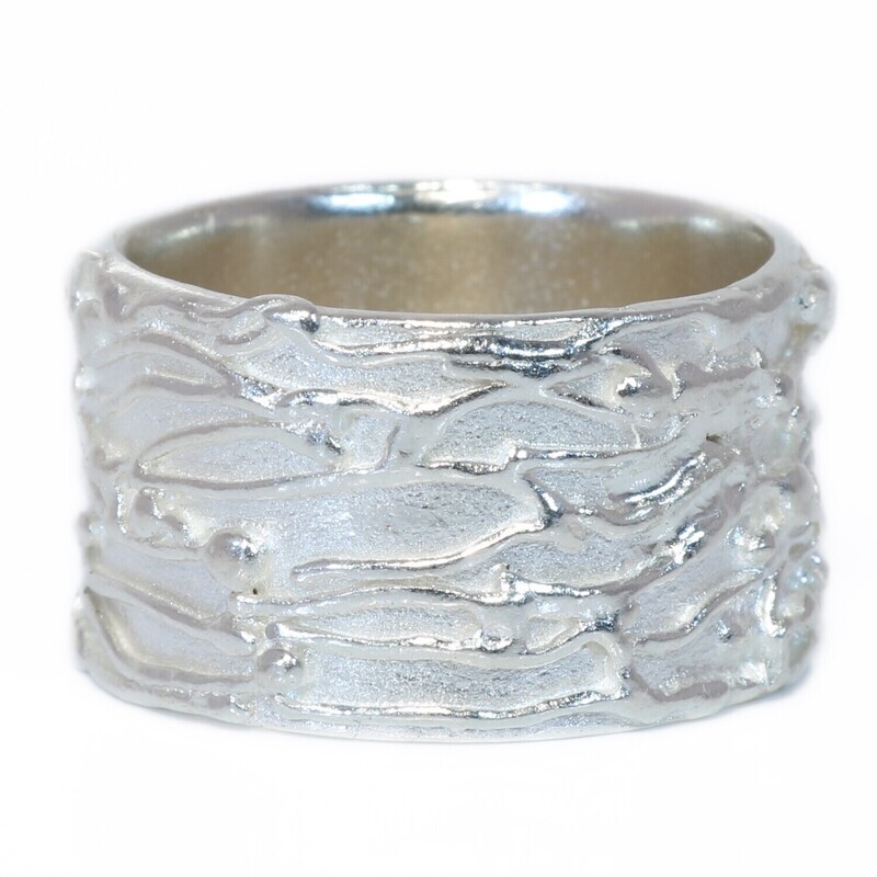 Silver Lined  Filigree Ring ( Very Wide)