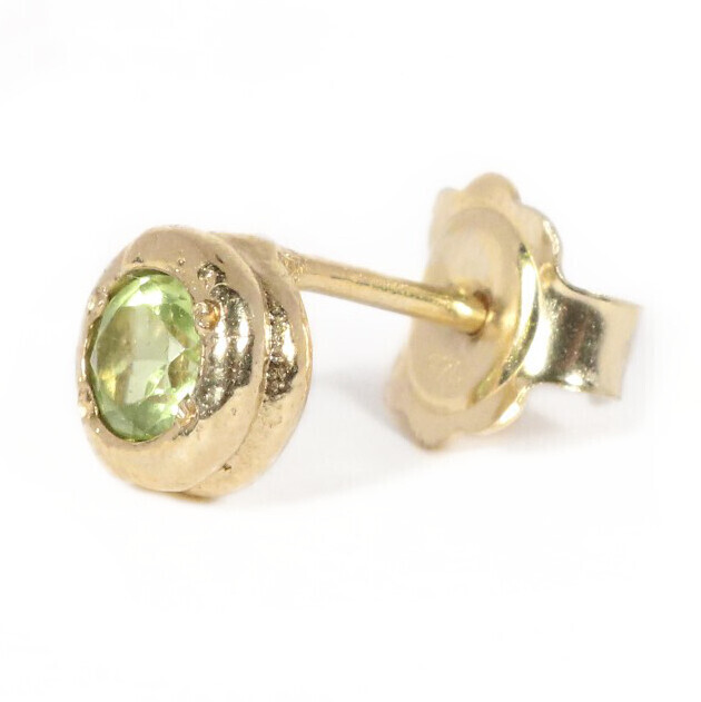 9ct Gold Peridot Cyclone Stud Earrings