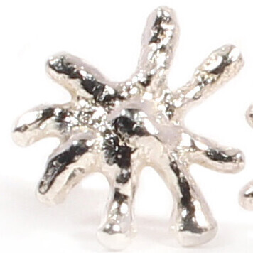 Silver Coral Stud Earrings (10mm wide)