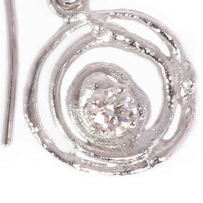 18ct White Gold Claw Set Diamond Montana Swirl Drop Earrings