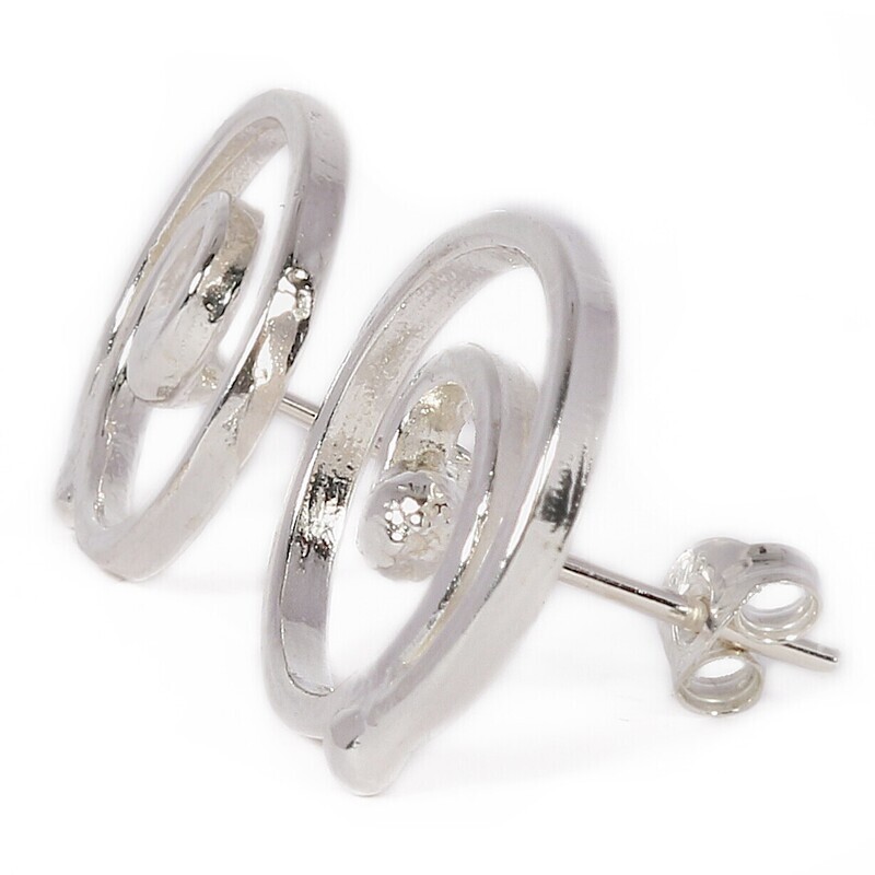 Silver Entranced Stud Earrings (17mm wide)