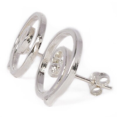 Silver Entranced Stud Earrings (17mm wide)