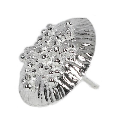 Silver Caviar Stud Earrings