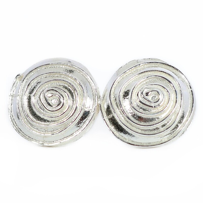 Silver Swirl Stud Earrings (16mm)