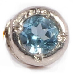 Silver Cyclone Swiss Blue Topaz Stud Earrings