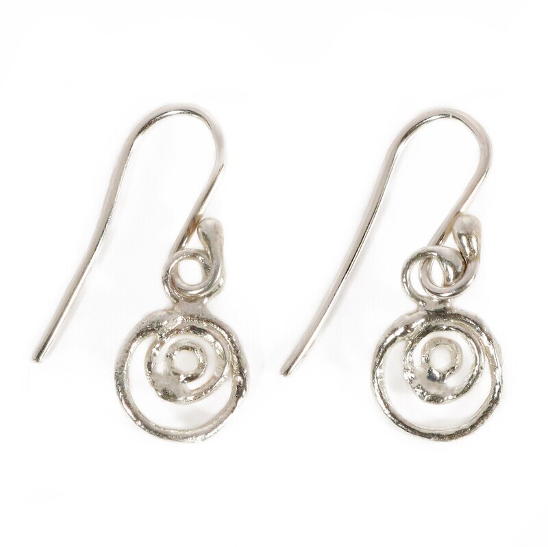 Silver Montana Swirl Drop Earrings (8mm diameter)
