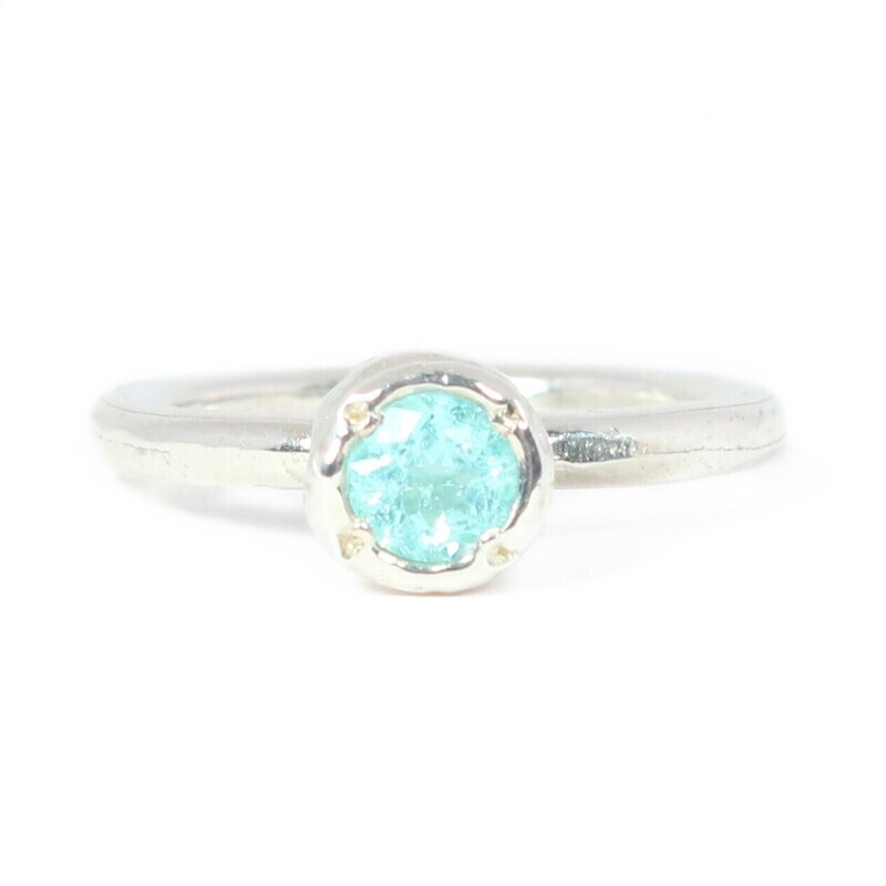 Silver Paraiba Tourmaline Tutti Fruiti Ring