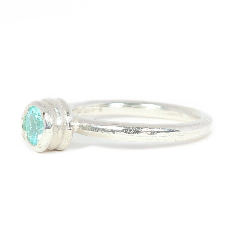 Silver Paraiba Tourmaline Tutti Fruiti Ring