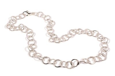 Silver Original Jane Watling Fine Fused Chain 18" (Hammered)