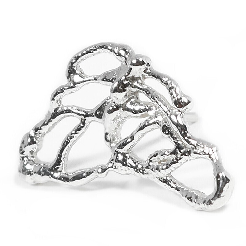 Silver Woven Cobweb Stud Earrings
