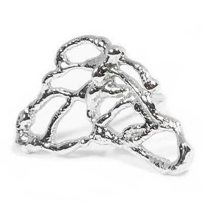 Silver Woven Cobweb Stud Earrings
