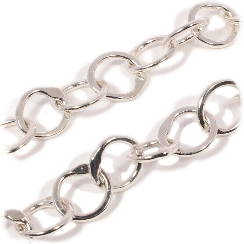 Silver Original Jane Watling Fine Fused Chain 32" (Hammered)