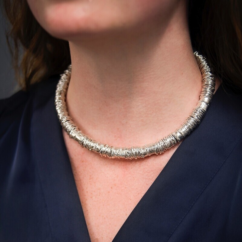 Silver Scrunchie &amp; Wires Collarette