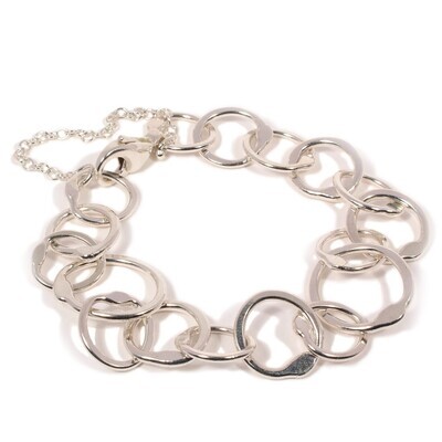 Silver Original Jane Watling 7,5” Heavy Fused Bracelet (Hammered)