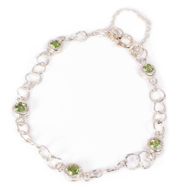 Silver Peridot Tutti Fruiti Bracelet