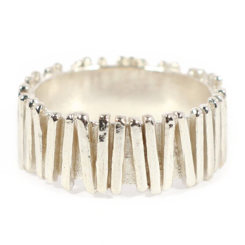 Silver 8mm Sticks Ring