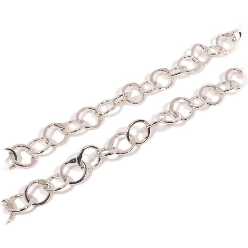 Silver Original Jane Watling Fine Fused Chain 32" (Hammered)