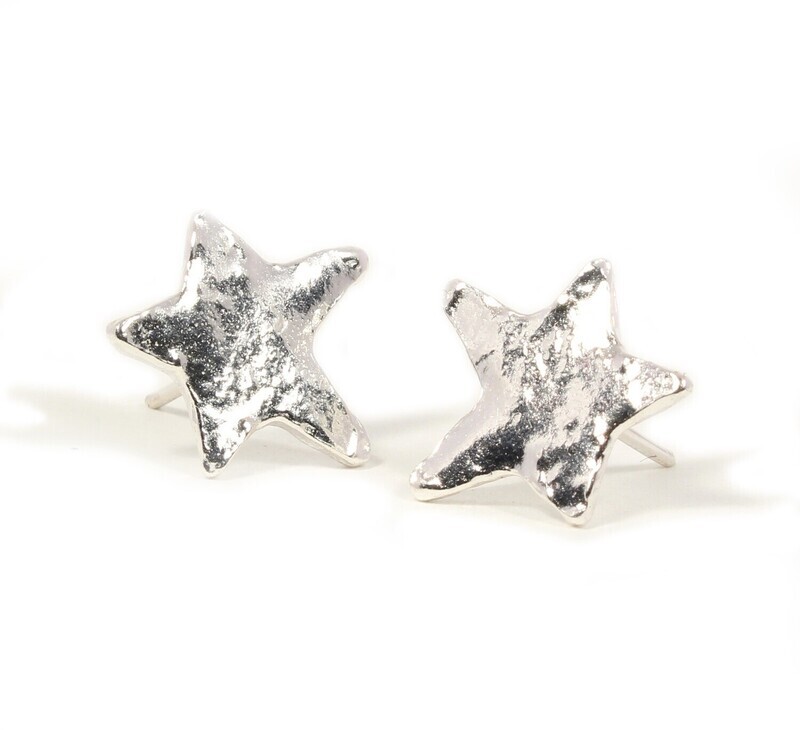 Silver Star Stud Earrings (15mm wide)