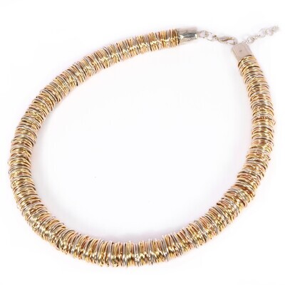 Tri Colour Silver Gold Plated Wires Collarette
