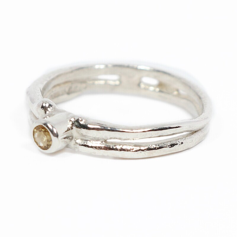 Silver Yellow Sapphire Cyclone 2 Ring