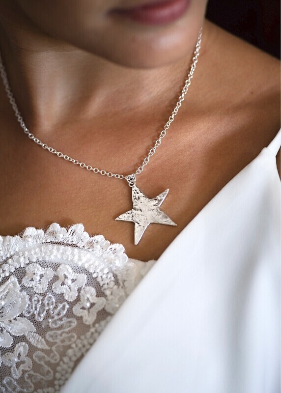 Silver Star Pendant &amp; Chain (35mm wide)